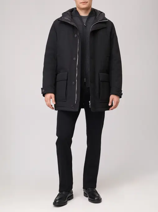 Пуховик однотонный BOSS