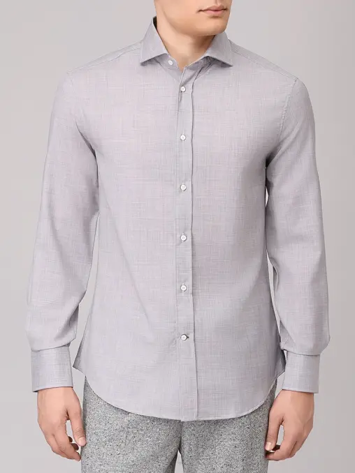 Рубашка Slim Fit шерстяная BRUNELLO CUCINELLI