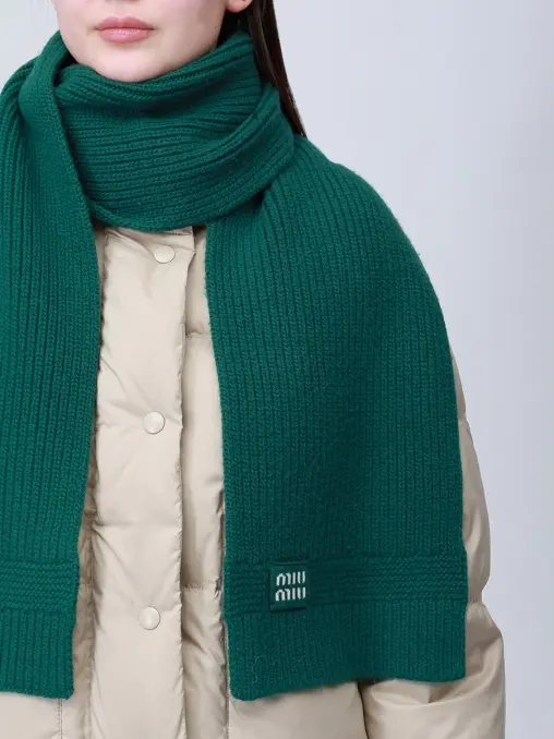 Шарф из кашемира и шерсти MIU MIU