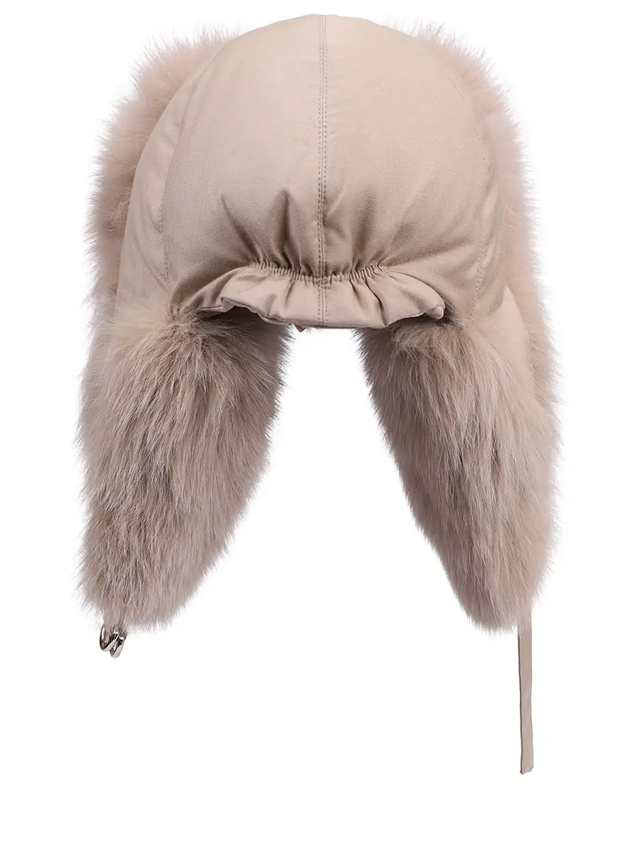 Шапка-ушанка с мехом лисы