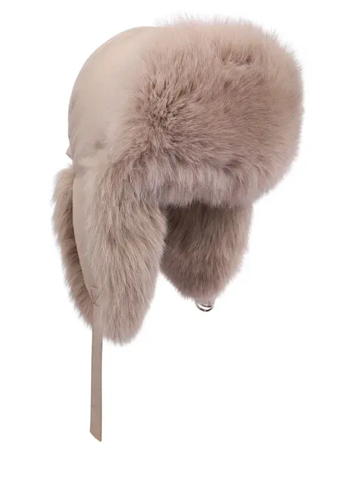 Шапка-ушанка с мехом лисы YVES SALOMON