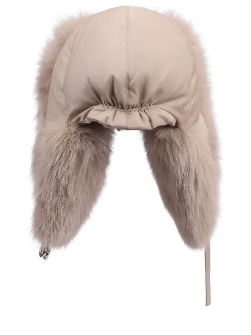 Шапка-ушанка с мехом лисы YVES SALOMON