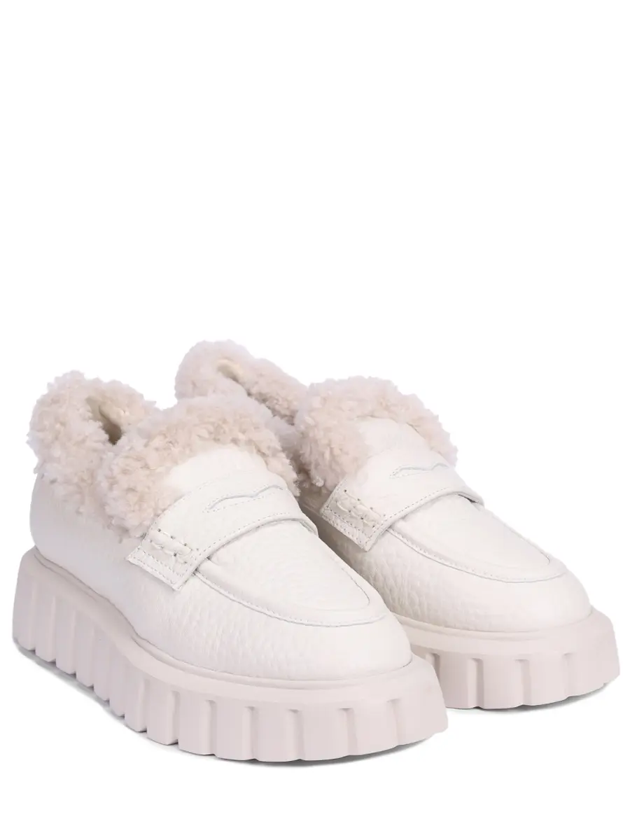 Лоферы кожаные на меху