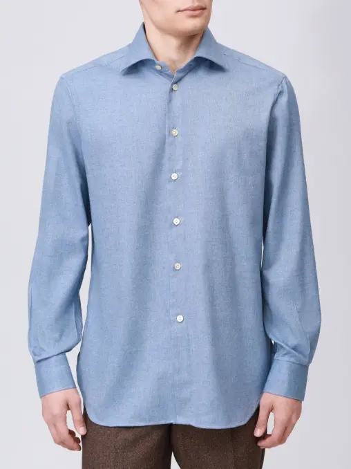 Рубашка Slim Fit из хлопка и лиоцелла KITON