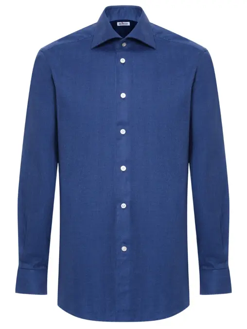 Рубашка Slim Fit из хлопка и лиоцелла KITON