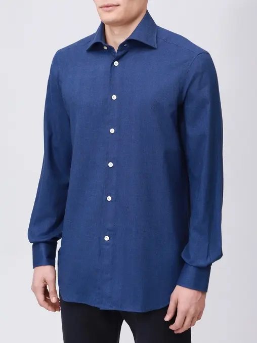 Рубашка Slim Fit из хлопка и лиоцелла KITON