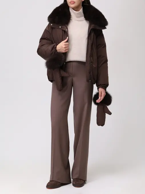 Пуховик однотонный YVES SALOMON