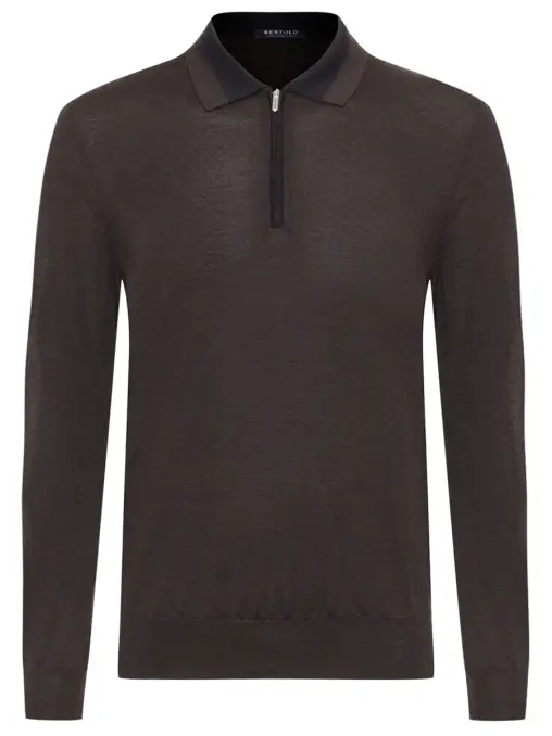 Поло из шерсти и шелка BERTOLO LUXURY MENSWEAR