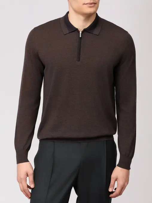Поло из шерсти и шелка BERTOLO LUXURY MENSWEAR