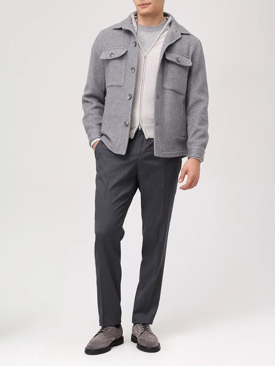 Рубашка Relaxed Fit из шерсти и лиоцелла