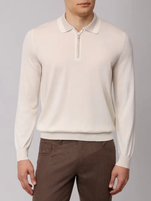 Поло из шерсти и шелка BERTOLO LUXURY MENSWEAR