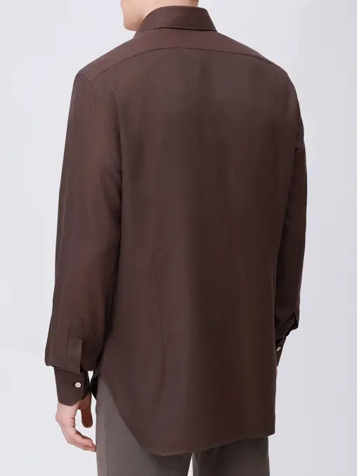 Рубашка Slim Fit из хлопка и лиоцелла KITON