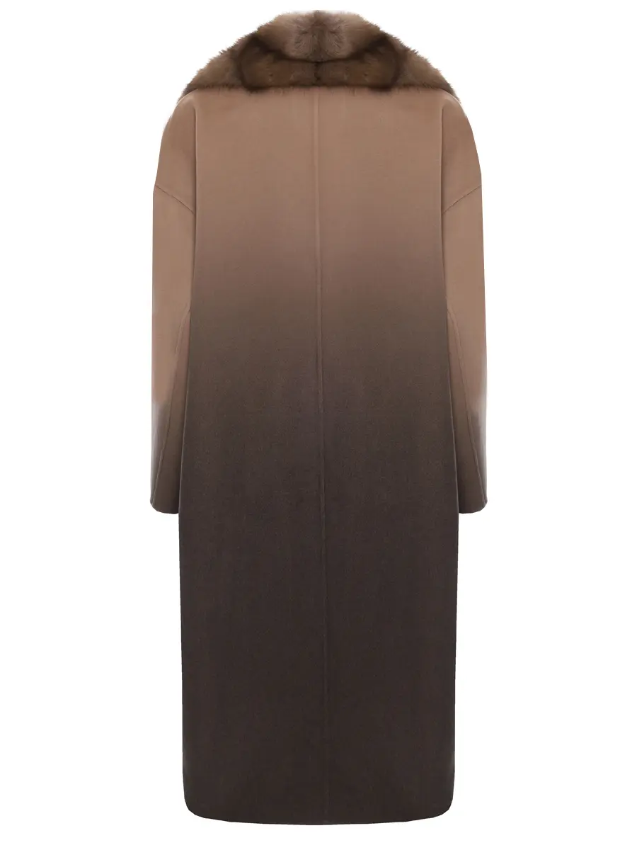 Пальто кашемировое с мехом соболя