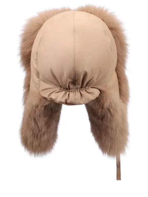 Шапка-ушанка с мехом лисы YVES SALOMON