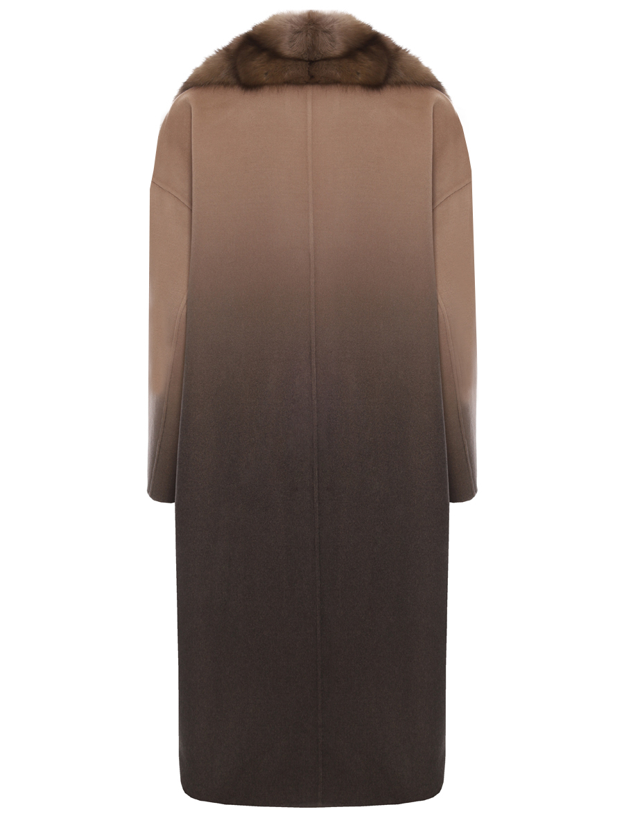 Пальто кашемировое с мехом соболя