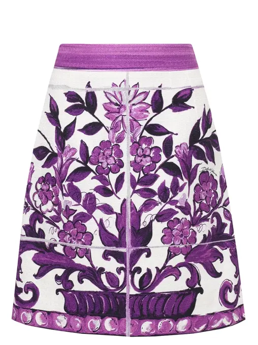 Юбка из хлопка и вискозы DOLCE & GABBANA