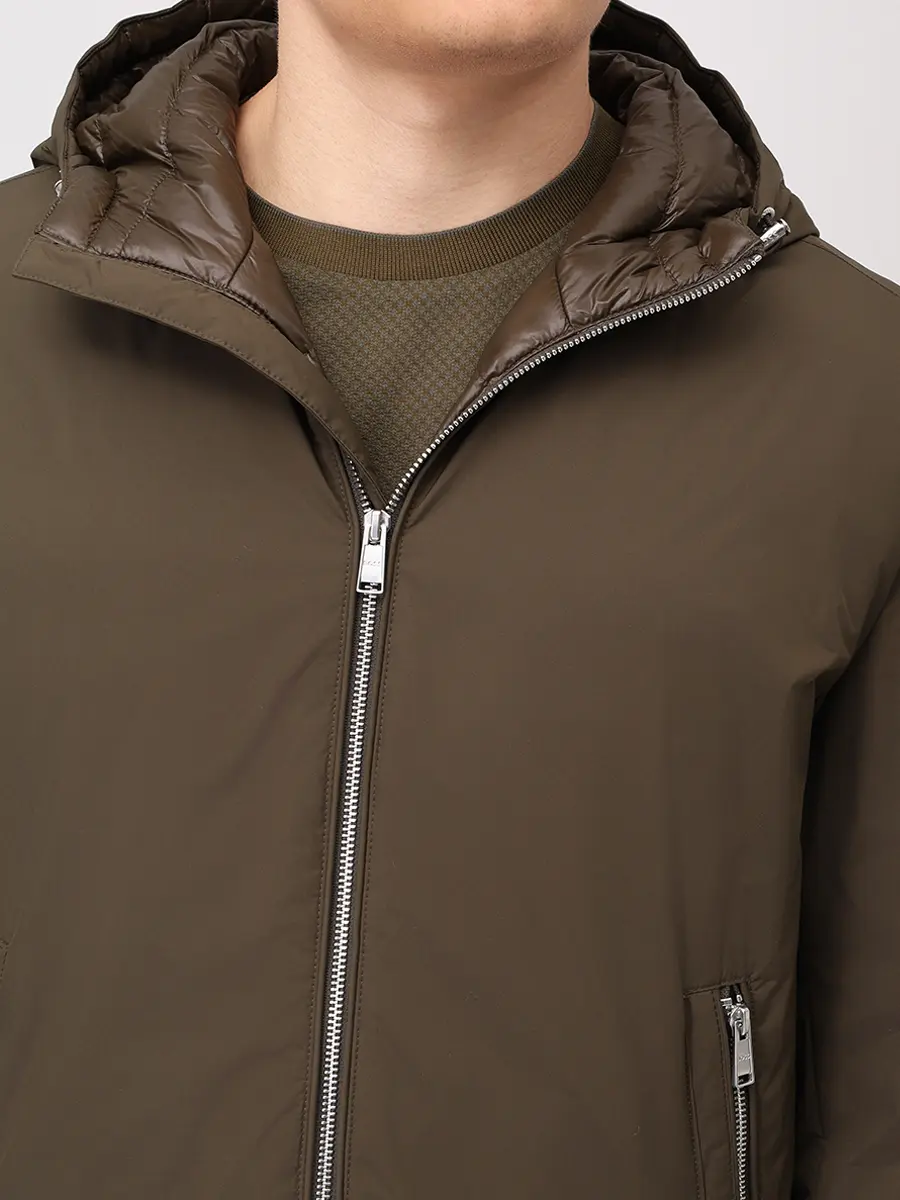 Пуховик однотонный