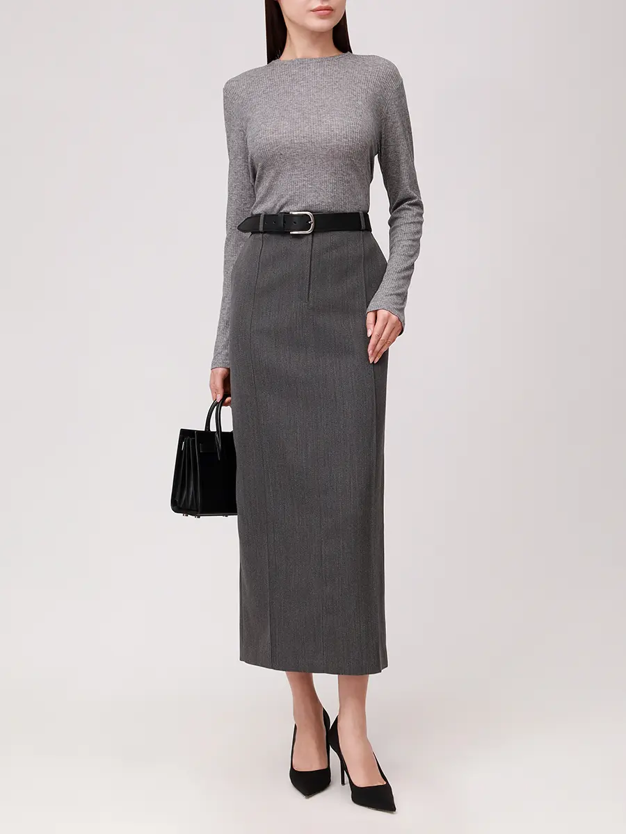 Лонгслив из вискозы и шерсти