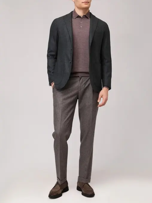 Поло из шерсти и шелка BARBA NAPOLI