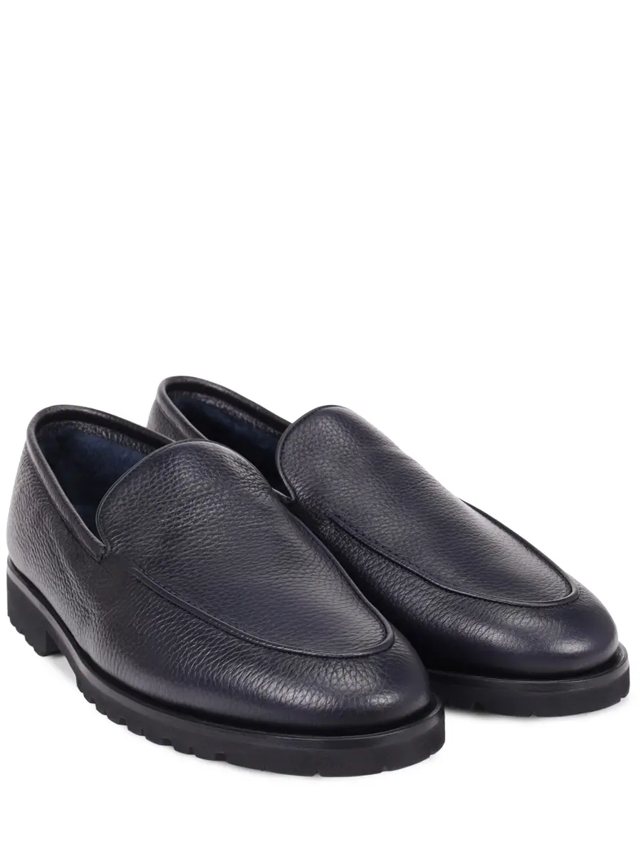 Лоферы кожаные на меху