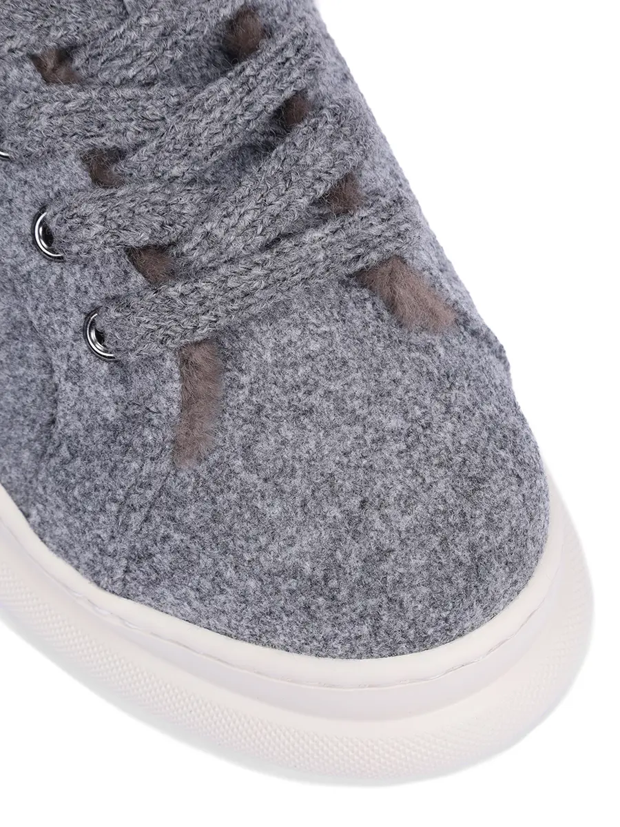 Кеды текстильные на меху