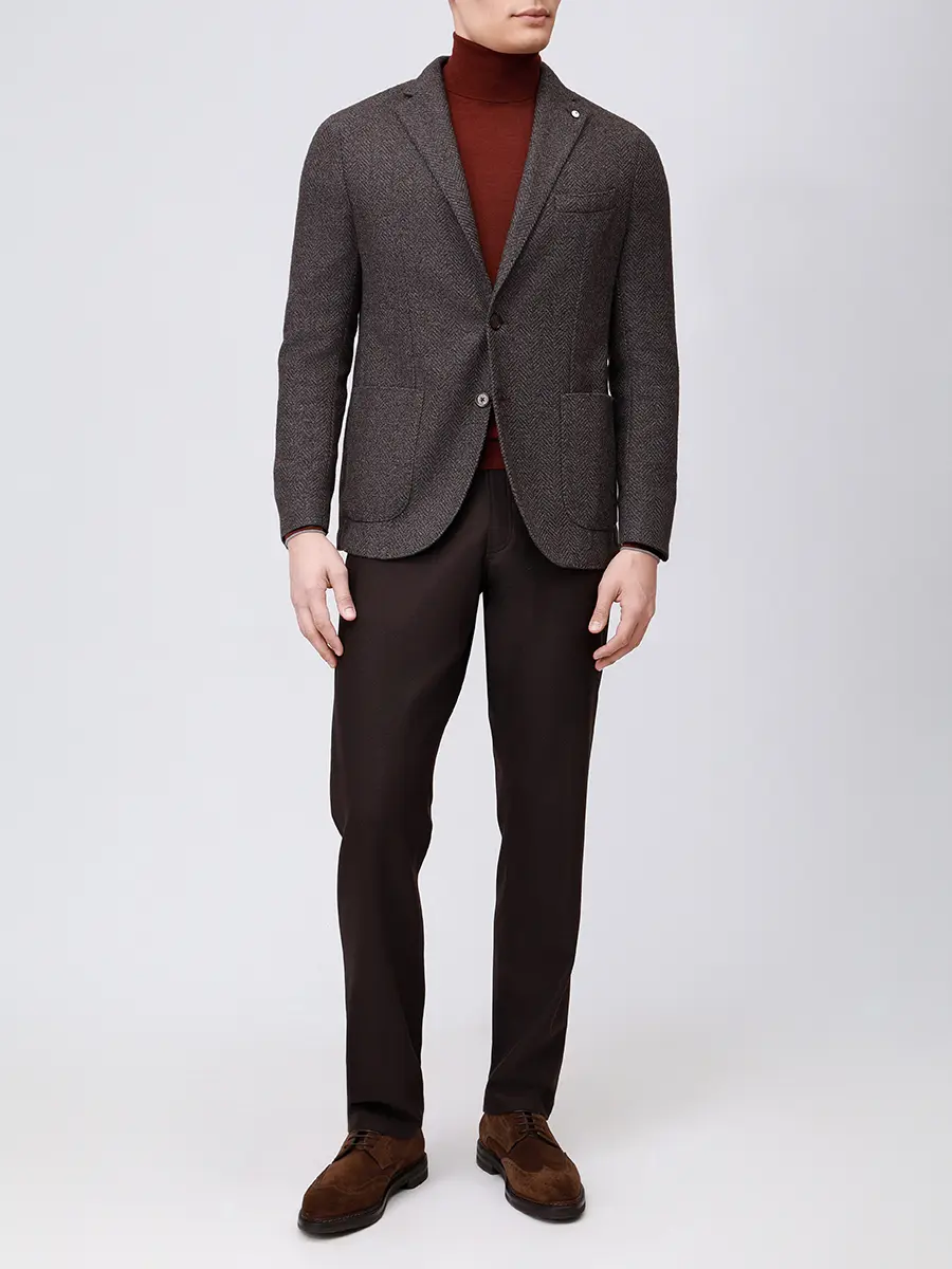 Пиджак из шерсти и хлопка