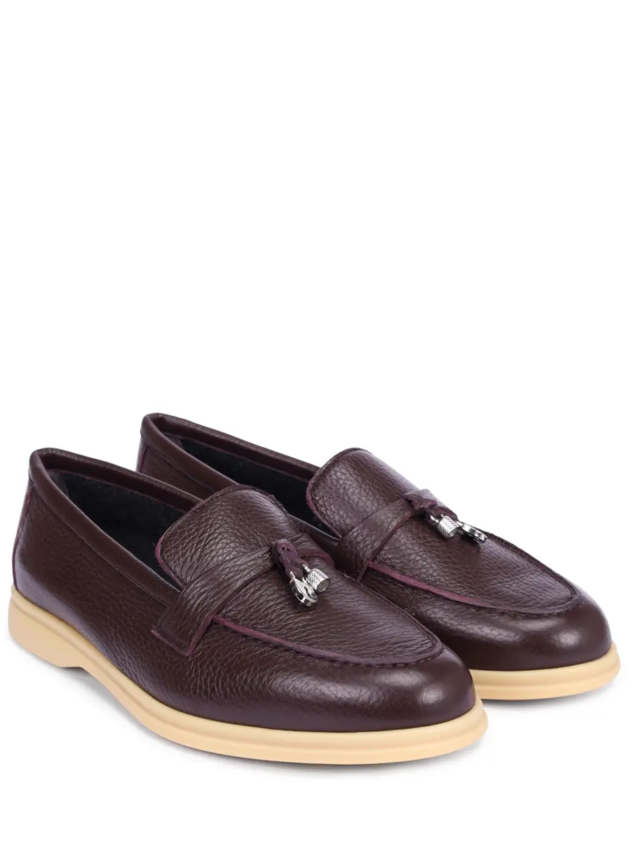 Лоферы кожаные на байке