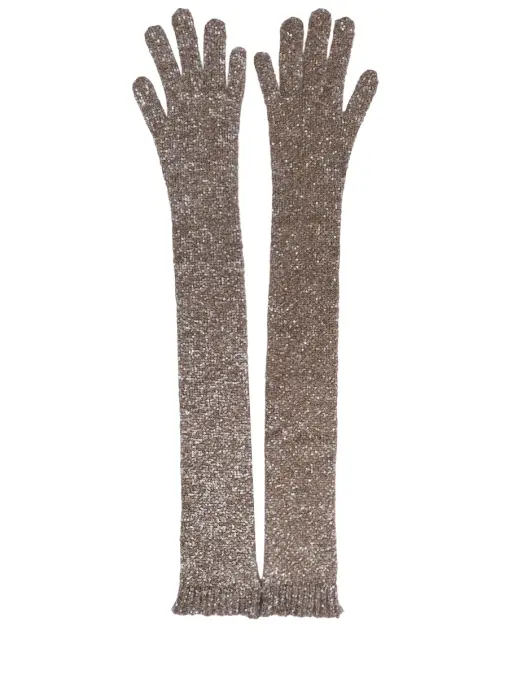 Перчатки с пайетками BRUNELLO CUCINELLI