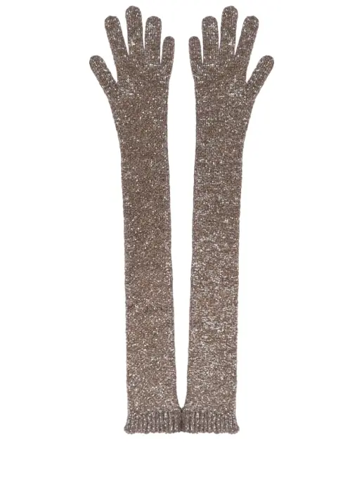 Перчатки с пайетками BRUNELLO CUCINELLI