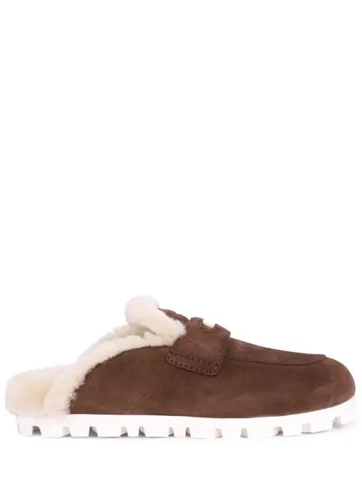 Мюли замшевые на меху MIU MIU
