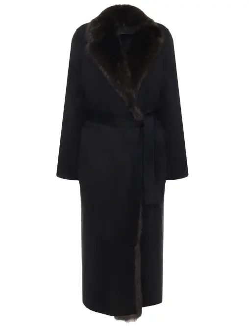 Пальто кашемировое с мехом соболя MANZONI 24