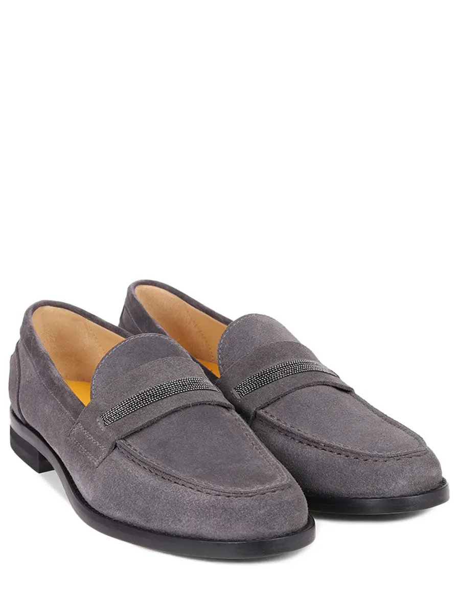 Лоферы замшевые