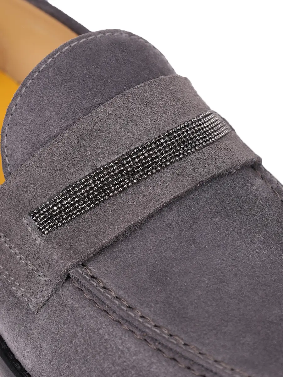 Лоферы замшевые