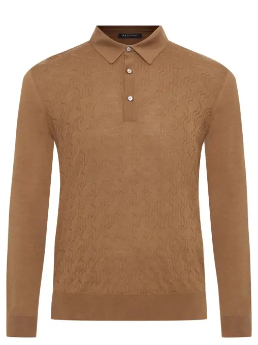 Поло из шерсти и шелка BERTOLO LUXURY MENSWEAR