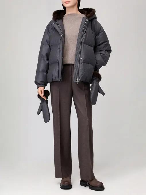 Пуховик стеганый YVES SALOMON