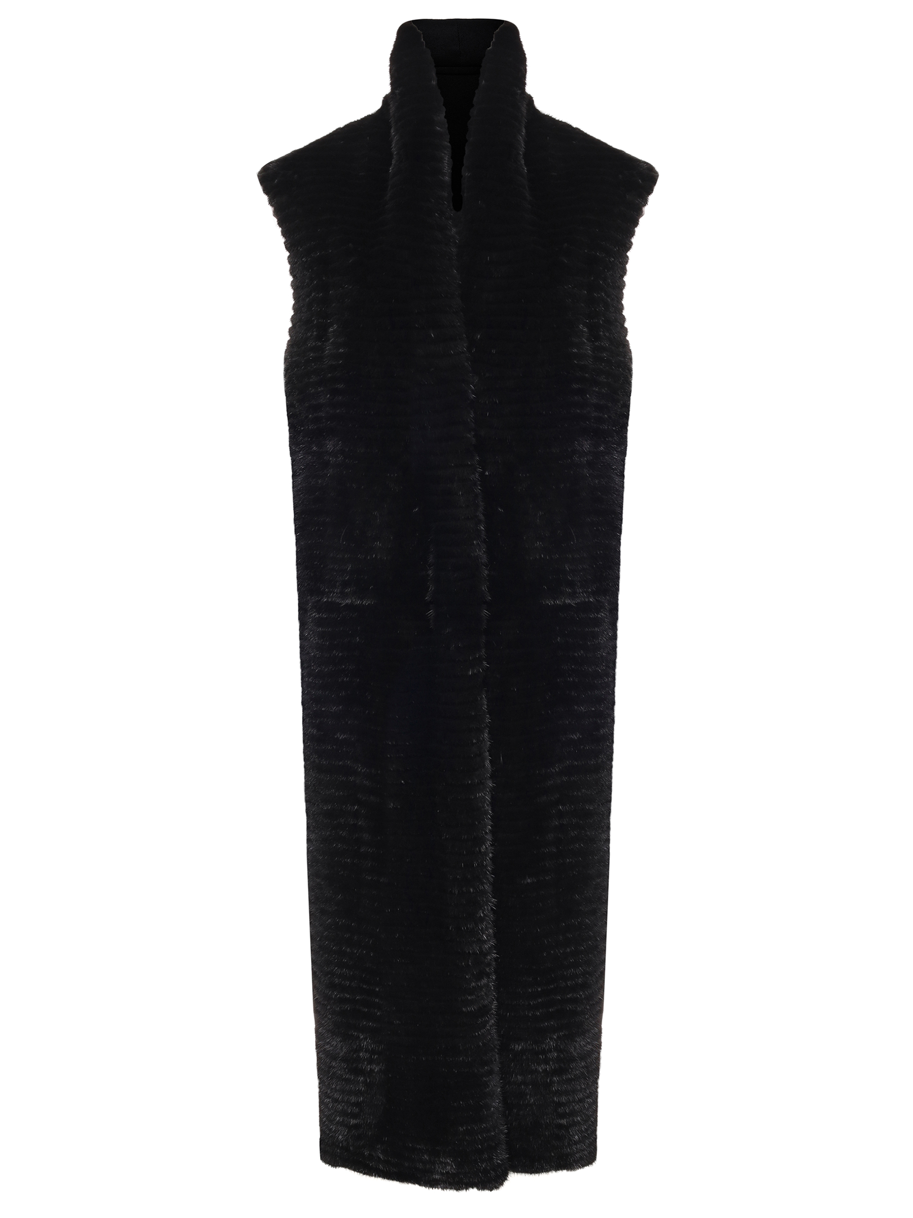 Жилет шерстяной с мехом норки