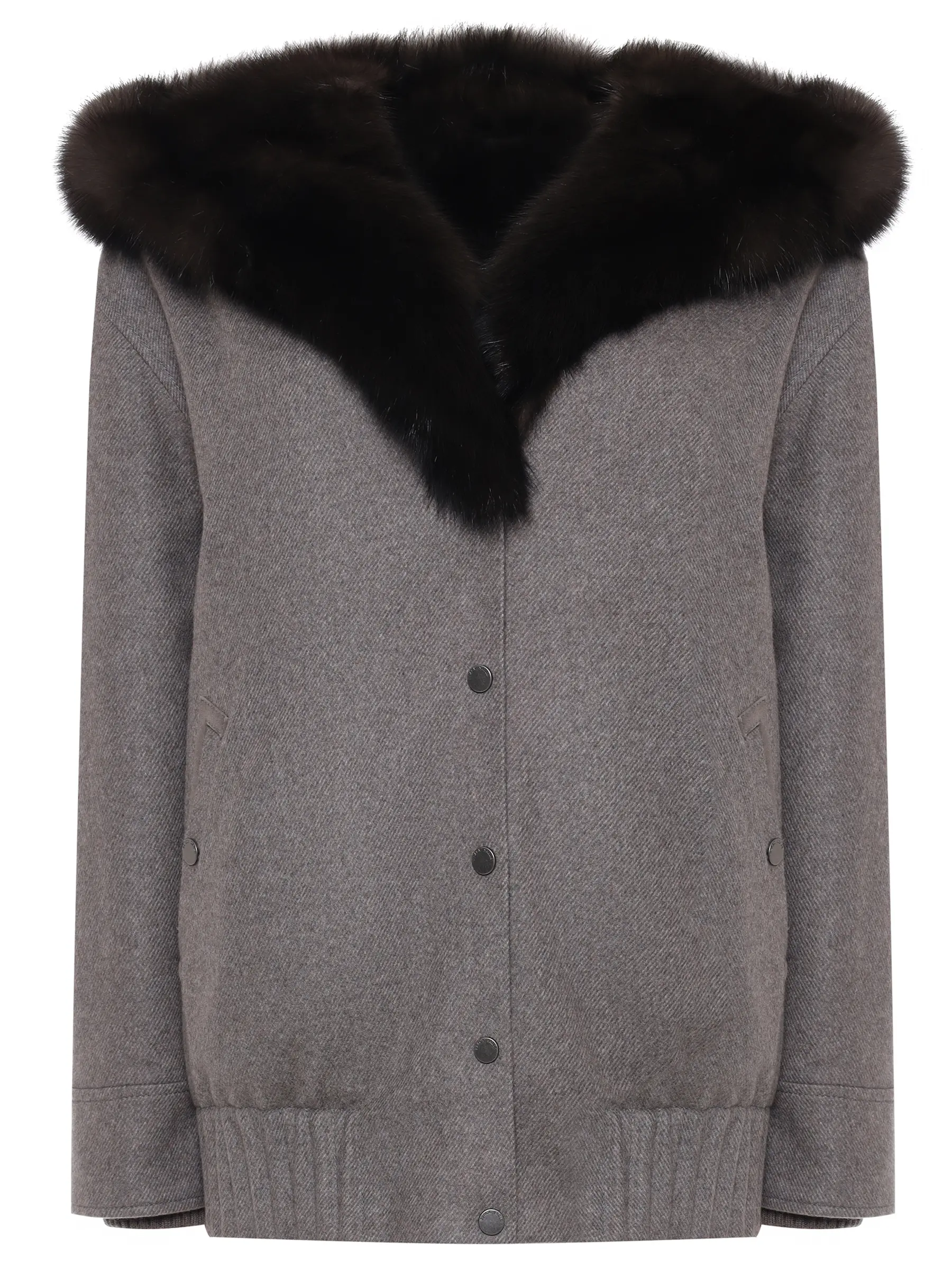 Бомбер кашемировый с мехом соболя