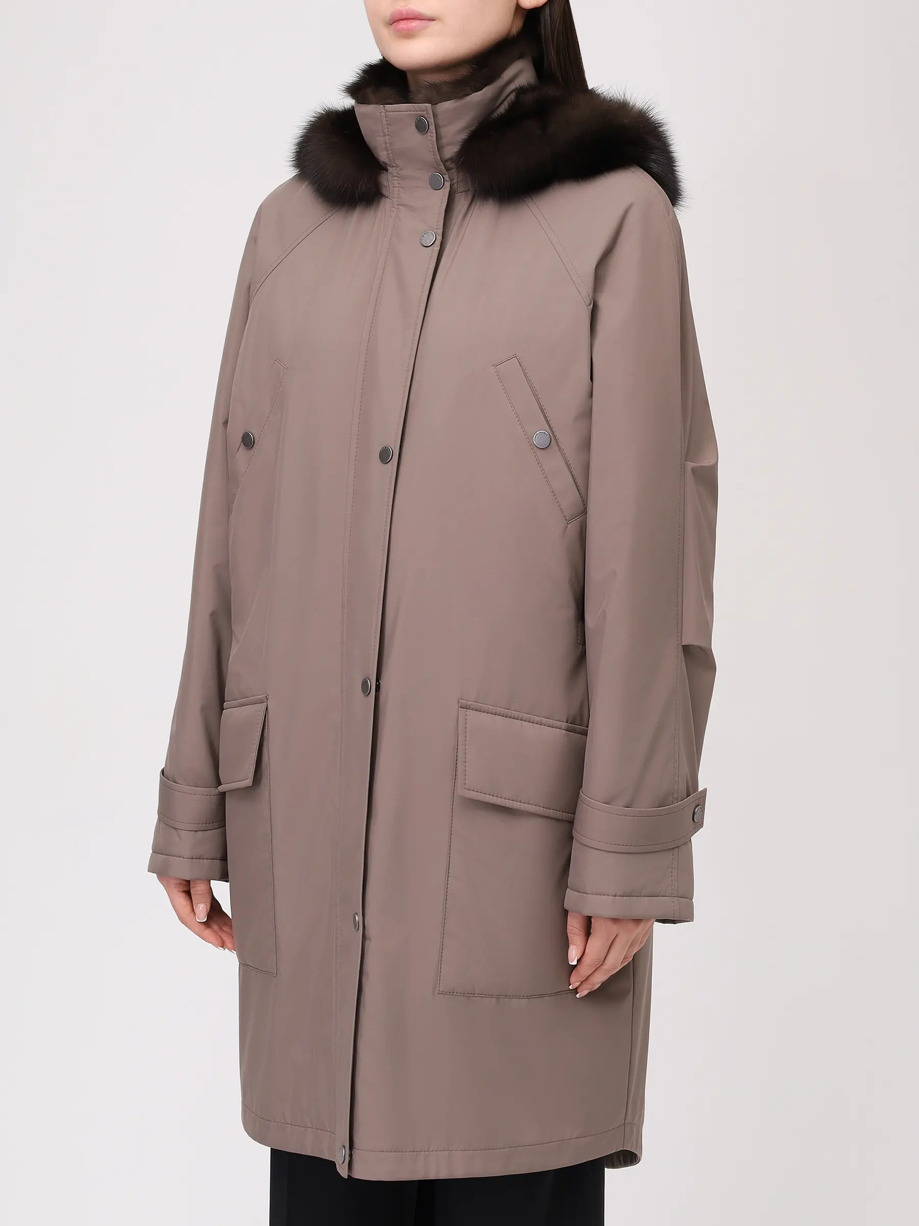 Парка Nicole с мехом соболя Enigma Black