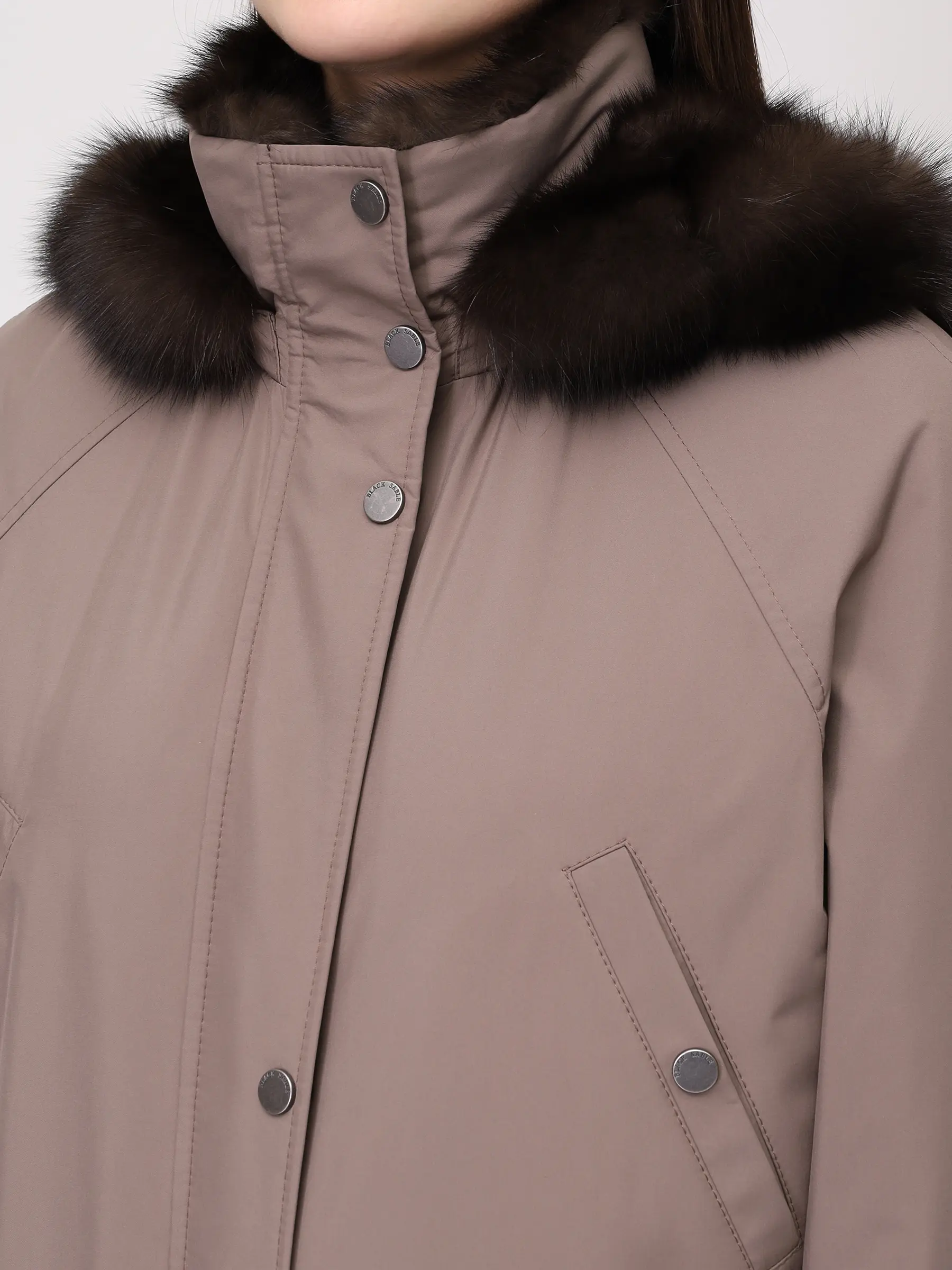 Парка Nicole с мехом соболя Enigma Black