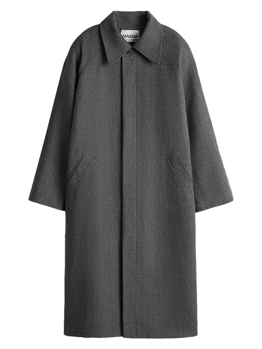 Пальто-кокон шерстяное