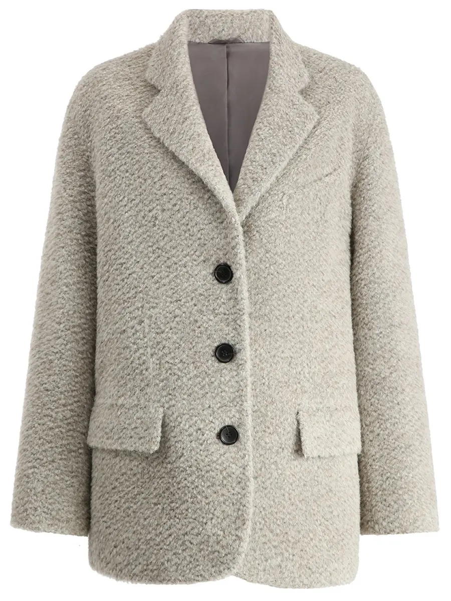 Полупальто Wool light grey шерстяное