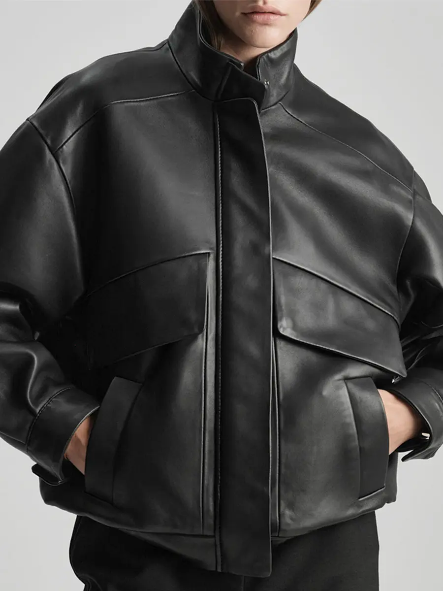 Бомбер New classic кожаный