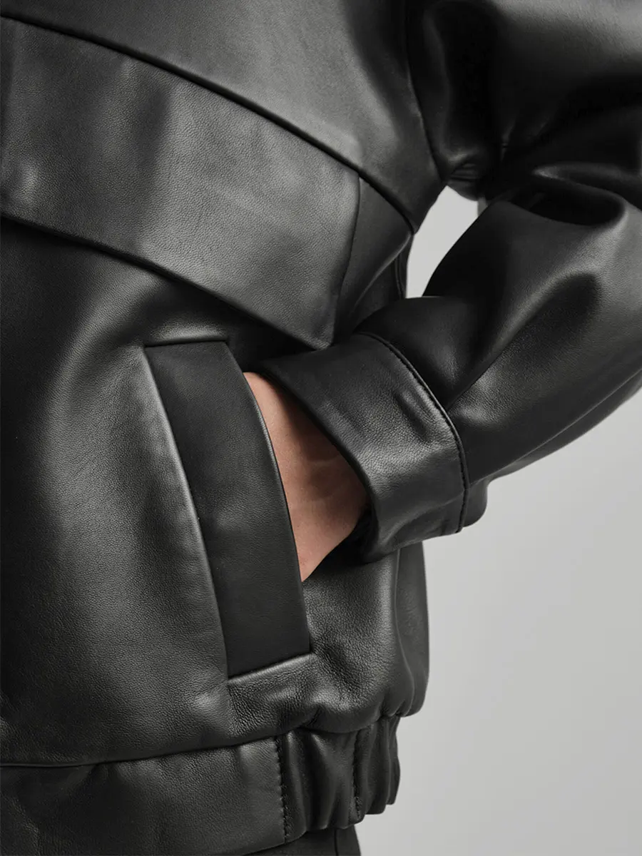 Бомбер New classic кожаный