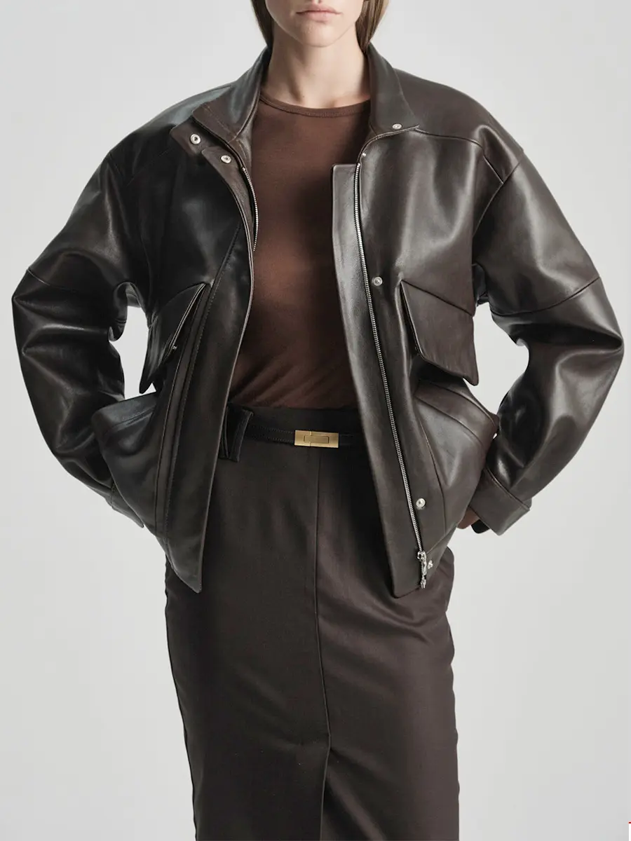 Бомбер New classic кожаный