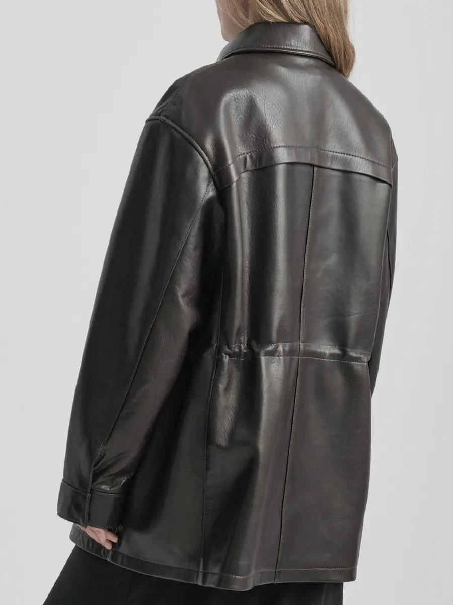 Парка кожаная