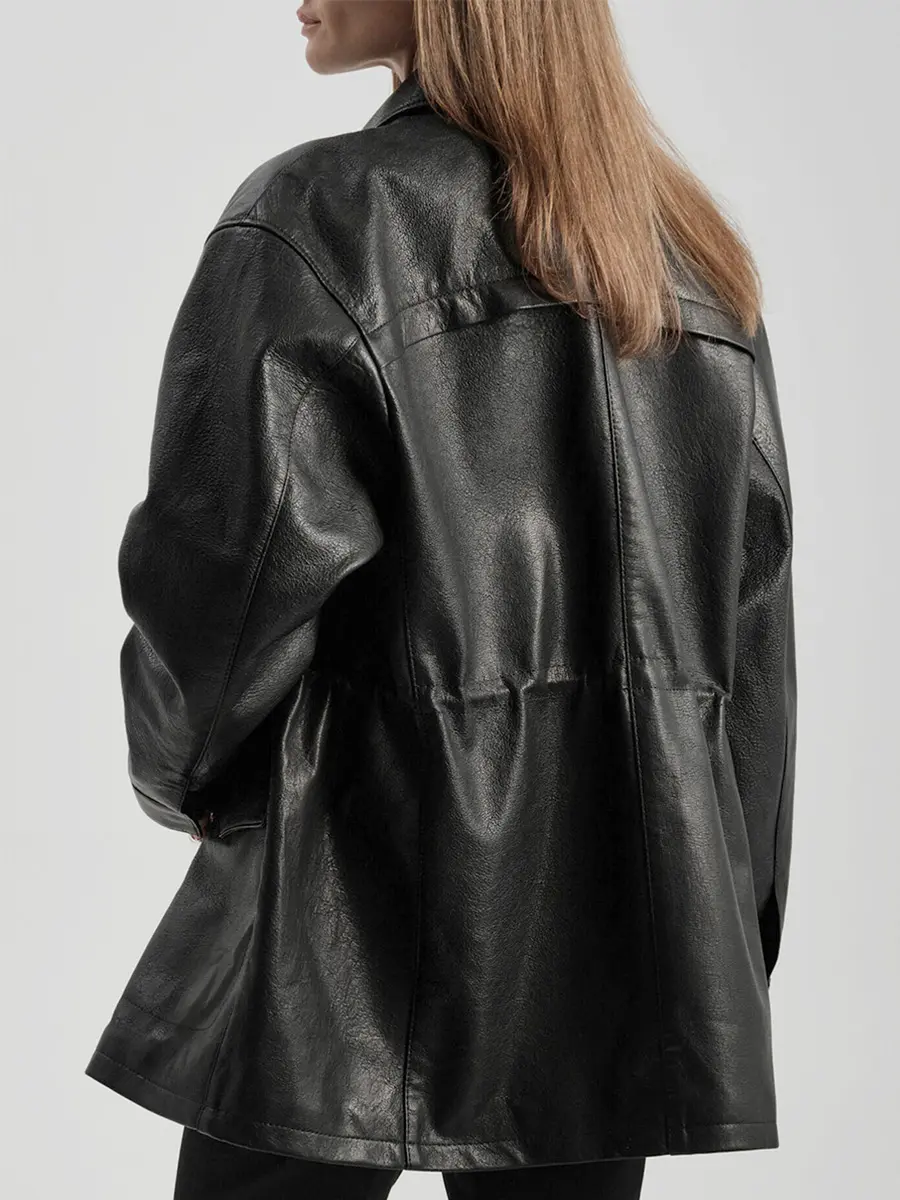 Парка кожаная