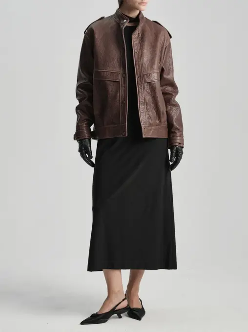 Бомбер Grano кожаный ROCKABI