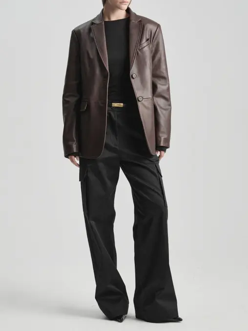 Пиджак Burgundy кожаный ROCKABI