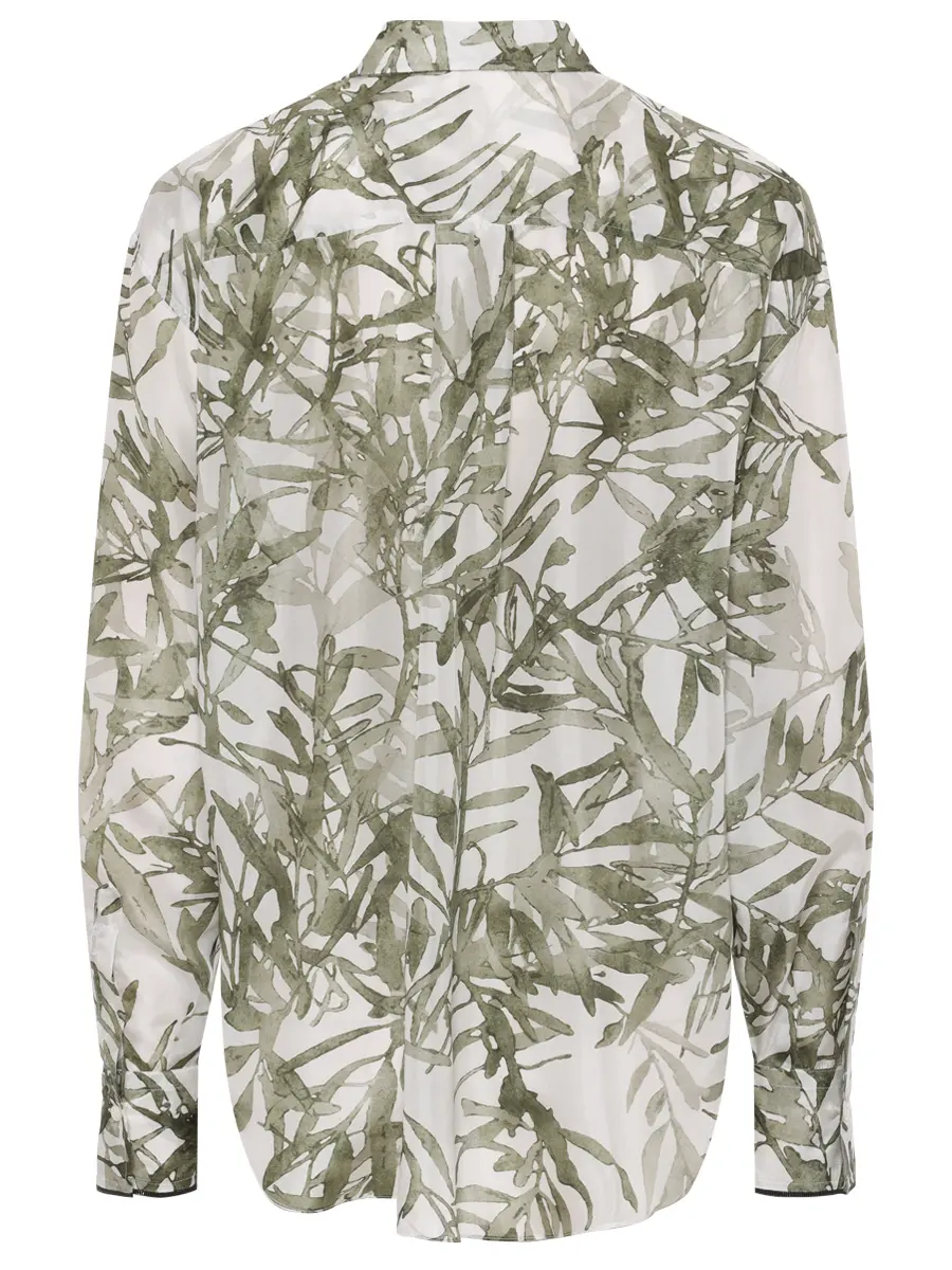 Рубашка с принтом шелковая