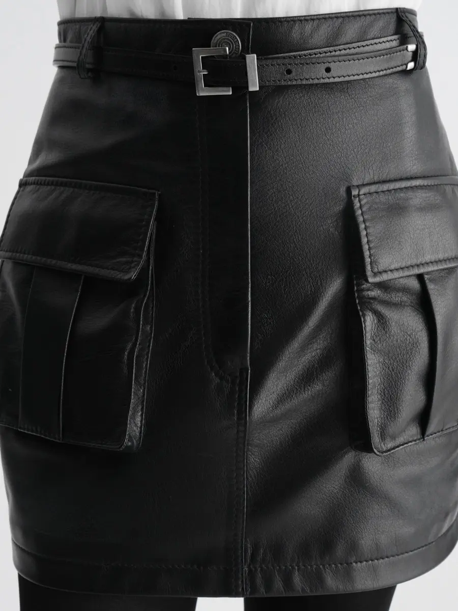 Юбка кожаная